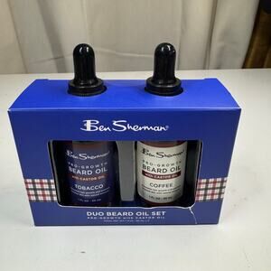 Ben Sherman Beard Mustache Oil Set Care Growth Tobacco & Coffee Scents 1fl oz ea